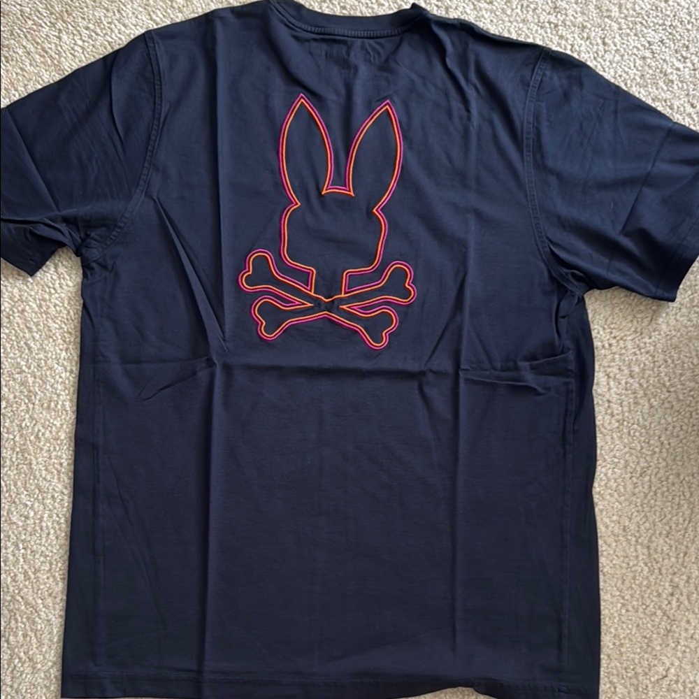 Navy T-Shirt Psycho Bunny Design XL